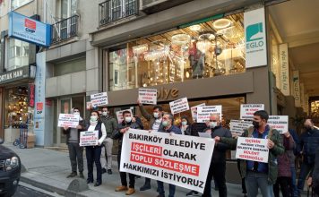 Bakırköy Belediyesi işçileri TİS hakları için eylem yaptı